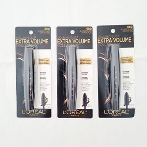 NEW  L'Oreal Voluminous Extra Volume Collagen Mascara Blackest Black (3 Units)